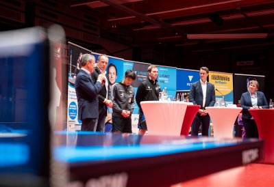 Pressekonferenz zum Anmeldestart zur „1-Punkt-WM“ im Tischtennis