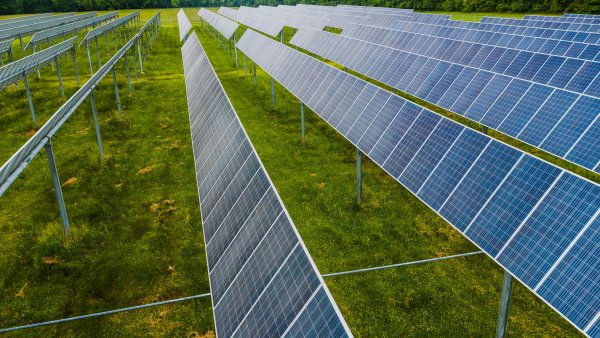 Photovoltaik-Freianlage auf Wiese