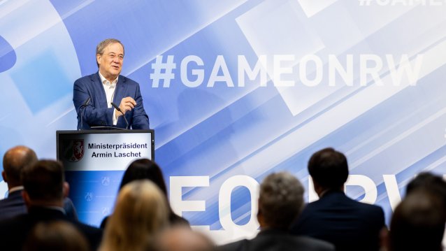Ministerpräsident Armin Laschet eröffnet Zentrum zur Vernetzung der Games-Branche mit weiteren Wirtschaftsbereichen in Düsseldorf
