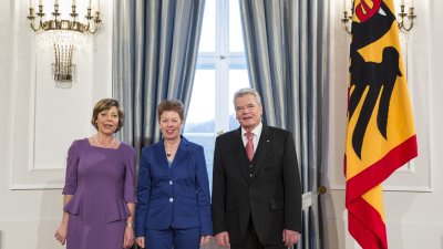 Dr. Angelica Schwall-Düren, Ministerin für Bundesangelegenheiten, auf Schloss Bellevue beim Bundespräsidenten, 10.01.2014