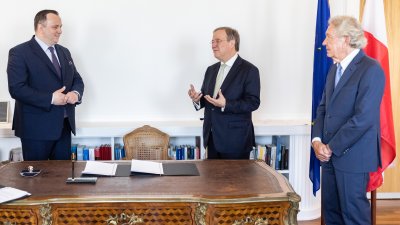 Ministerpräsident Laschet empfängt Schlesiens Marschall Jakub Chełstowski