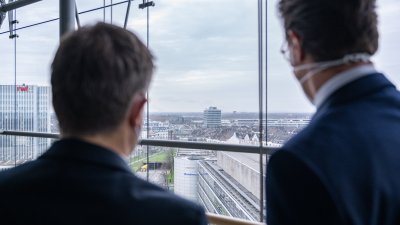 Ministerpräsident Hendrik Wüst empfängt Bundesminister für Wirtschaft und Klimaschutz, Dr. Robert Habeck