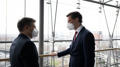 Ministerpräsident Hendrik Wüst empfängt Bundesminister für Wirtschaft und Klimaschutz, Dr. Robert Habeck