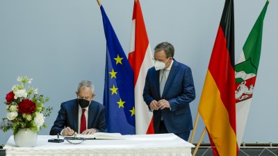 Ministerpräsident Armin Laschet empfängt den Bundespräsidenten der Republik Österreich, Alexander Van der Bellen