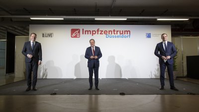 Ministerpräsident Armin Laschet und Bundesgesundheitsminister Jens Spahn besuchen künftiges Impfzentrum in Düsseldorf