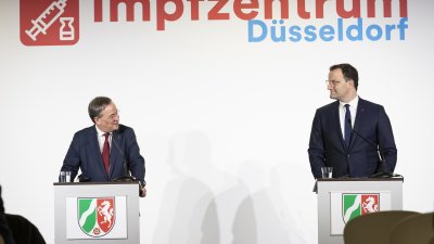 Ministerpräsident Armin Laschet und Bundesgesundheitsminister Jens Spahn besuchen künftiges Impfzentrum in Düsseldorf